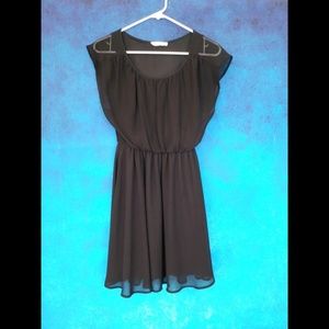Lush Flowy Black Chiffon Dress Size XS